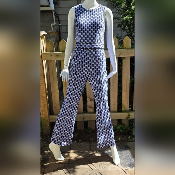 Maeve by Anthropology Jumpsuit Small Long Leg Purple And Black - Picture 4 of 14